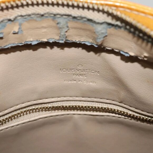 LOUIS VUITTON Monogram Vernis Houston Hand Bag Jaune M91121 LV Auth BA994 - Picture 12 of 16